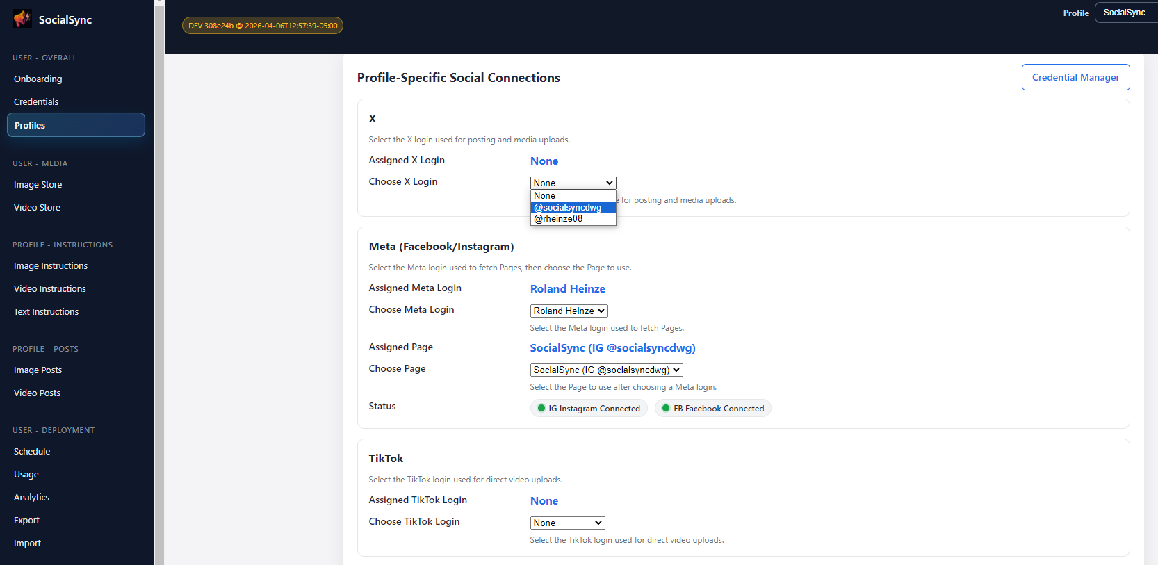 Set Each Profile's Social Connections