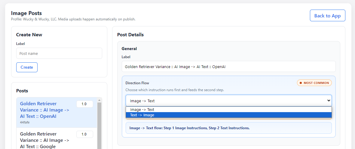 Text and media flow setting