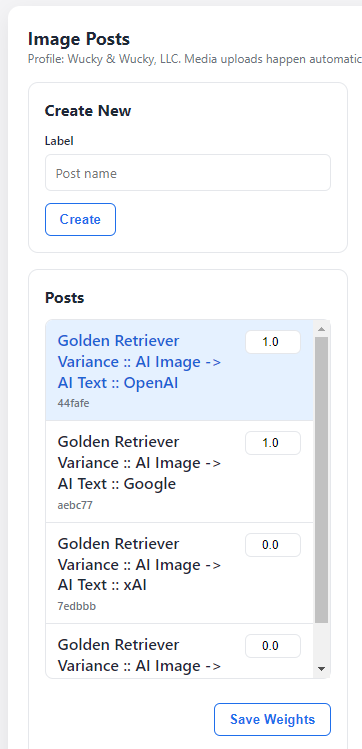 Weighting configuration